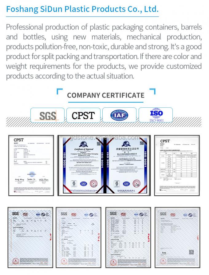 Plastic Tight Head 25L 5 Gallon Chemical Containers 63mm Rieke Opening