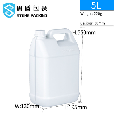 128 Fl Oz White HDPE Plastic Square 5 Gallon Bucket 220g OEM