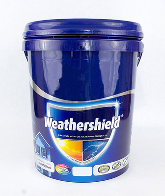 Portable 20L Pail Empty Blue Round Plastic Paint Bucket With Lid