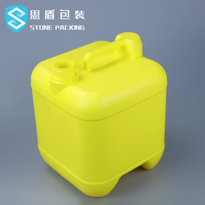 Yellow 39mm 10L HDPE Container Plastic Bottle With Handle 302mm