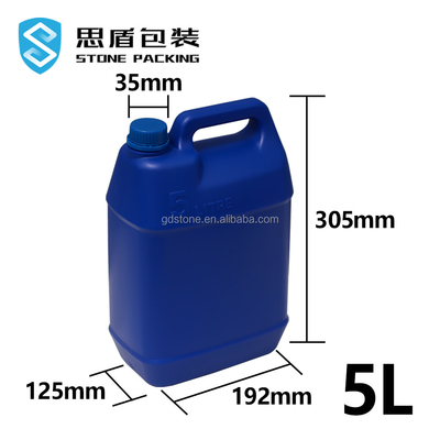 Daily Chemical 35mm HDPE Plastic Bottle 5 Liter Plastic Drum 192*125*305mm