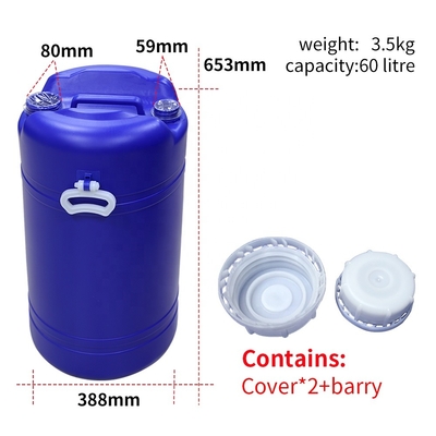 HDPE Blue 60L 55 Gallon Plastic Drum With Pastic Handle OEM ODM