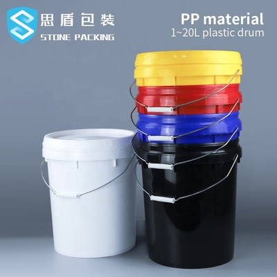 1.1mm Thickness 5 Gallon Plastic Paint Bucket With Handle 10L 18L 20L