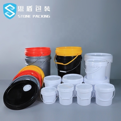 1.1mm Thickness 5 Gallon Plastic Paint Bucket With Handle 10L 18L 20L
