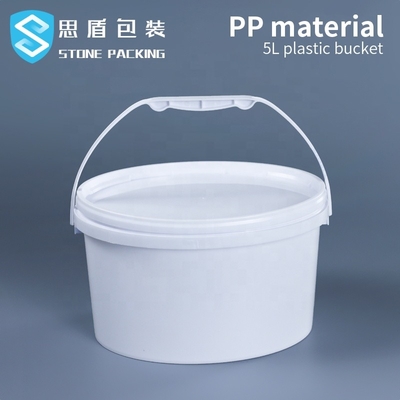 Oval 1 Gallon Chemical Containers Oval Round Bucket With Lid 265*265mm