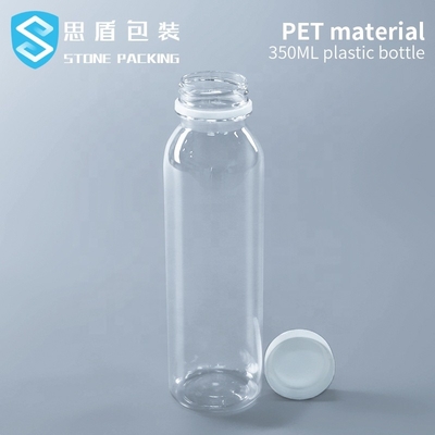 32mm PET Plastic Bottles 350ml For Beverage Milk Juice