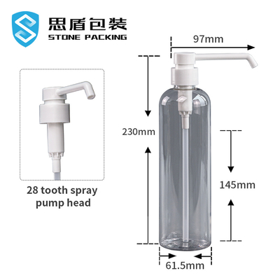 Alcohol 25mm Water Mist Plastic Empty Spray Bottles 210*61.5mm