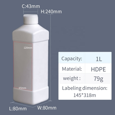 Disinfectant Milk 1 Liter HDPE Plastic Bottles Acid Etch