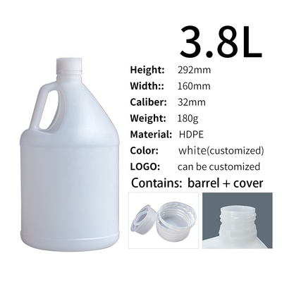 Translucent 3.8L HDPE Round 1 Gallon Chemical Containers With Handle