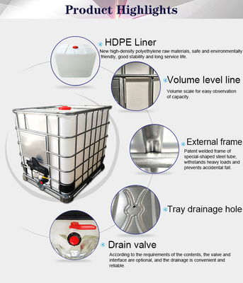Galvanized Steel DC53D IBC Plastic Chemical Tote Liquid Packaging